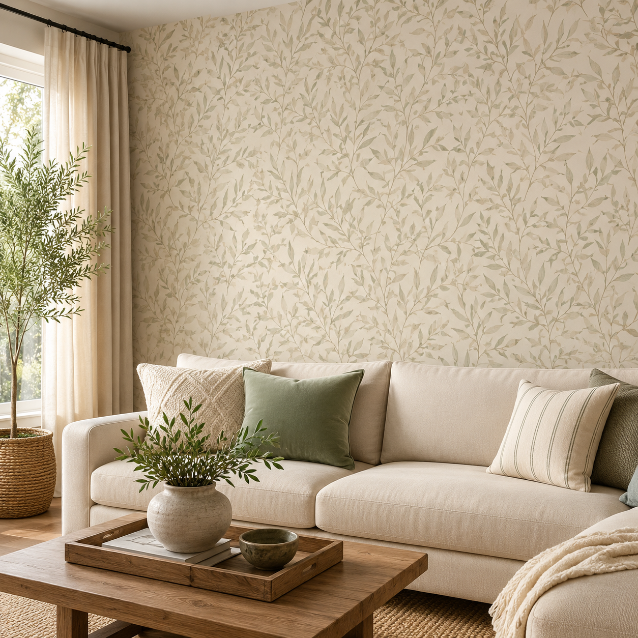 Living room wallpaper application